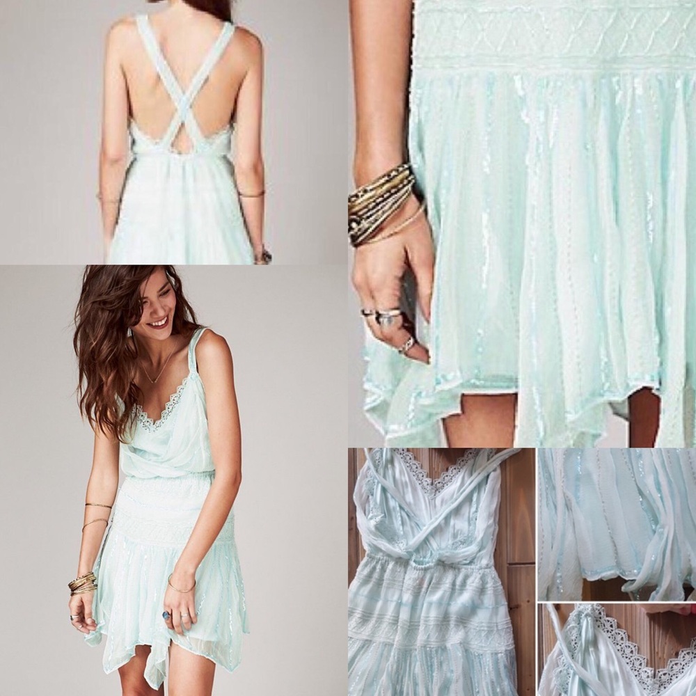 Mint green shimmer dress